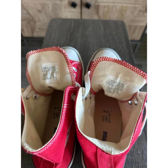 Converse Chuck Taylor Red High Top Sneaker Mens 9 Womens 11 - Picture 7 of 8